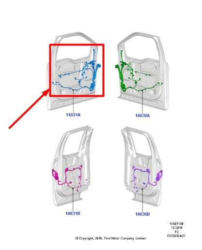 2018-2020 Ford F150 Front Left Driver Door Wire Harness KL3T-14631-DA OEM - Alshned Auto Parts