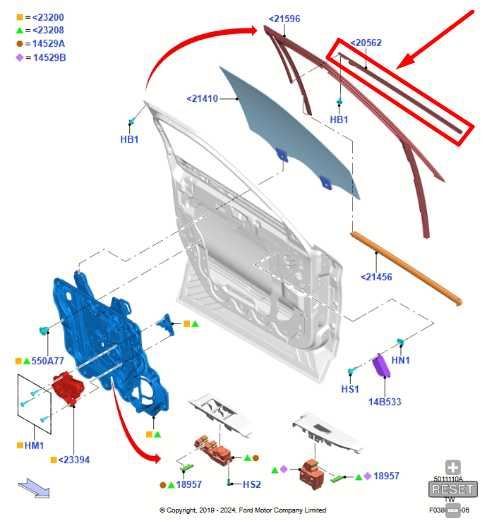 2020-2025 Ford Explorer Front Right Door Belt Outer Molding LB5Z-7821452-D OEM - Alshned Auto Parts