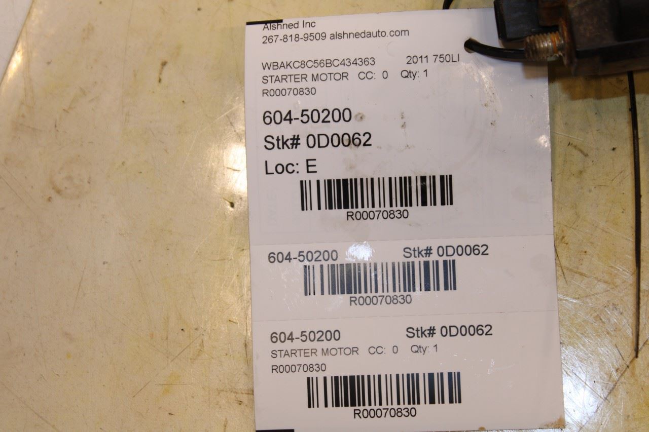 2010-2012 BMW 750LI xDrive 4.4L Engine Starter Motor 12417556131 OEM - Alshned Auto Parts
