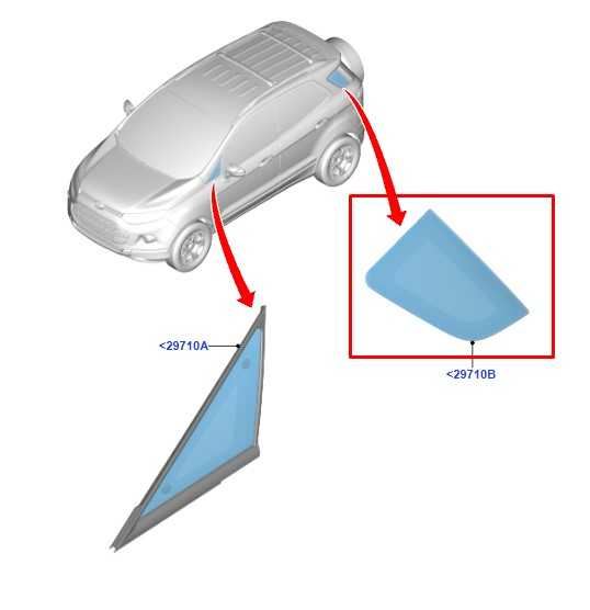 2018-2022 Ford EcoSport Rear Right Side Quarter Window Glass CN1Z-5829710-A OEM - Alshned Auto Parts