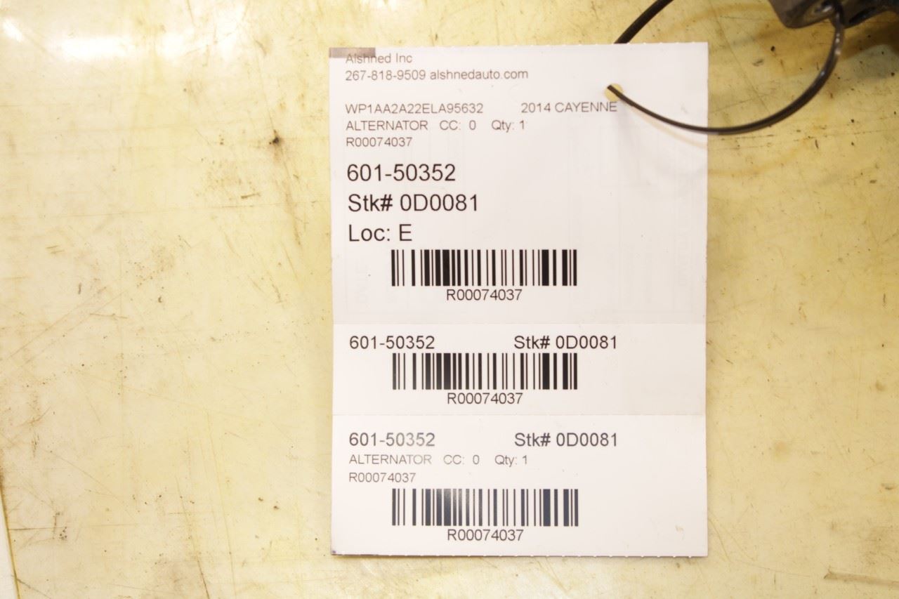 2011-2018 Porsche Cayenne Platinum 3.6L Alternator Generator 14V 220A 03H903023K - Alshned Auto Parts