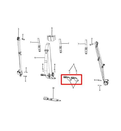 13-19 Ram 1500 Laramie Crew Cab Rear Center and LH 2nd Row Seat Belt Buckle Set - Alshned Auto Parts