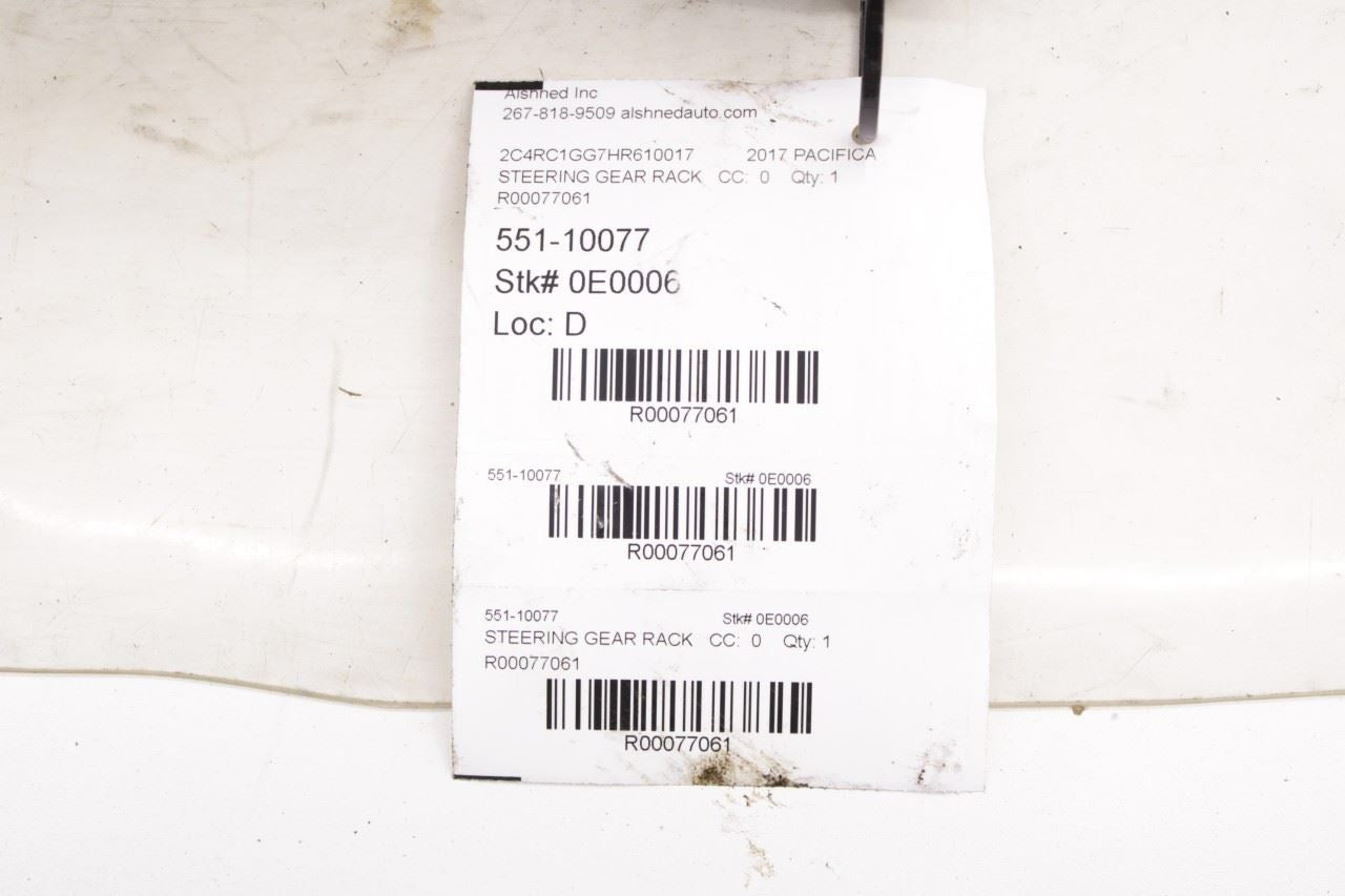 2017-2024 Chrysler Pacifica Limited 3.6L FWD Power Steering Gear Rack and Pinion - Alshned Auto Parts