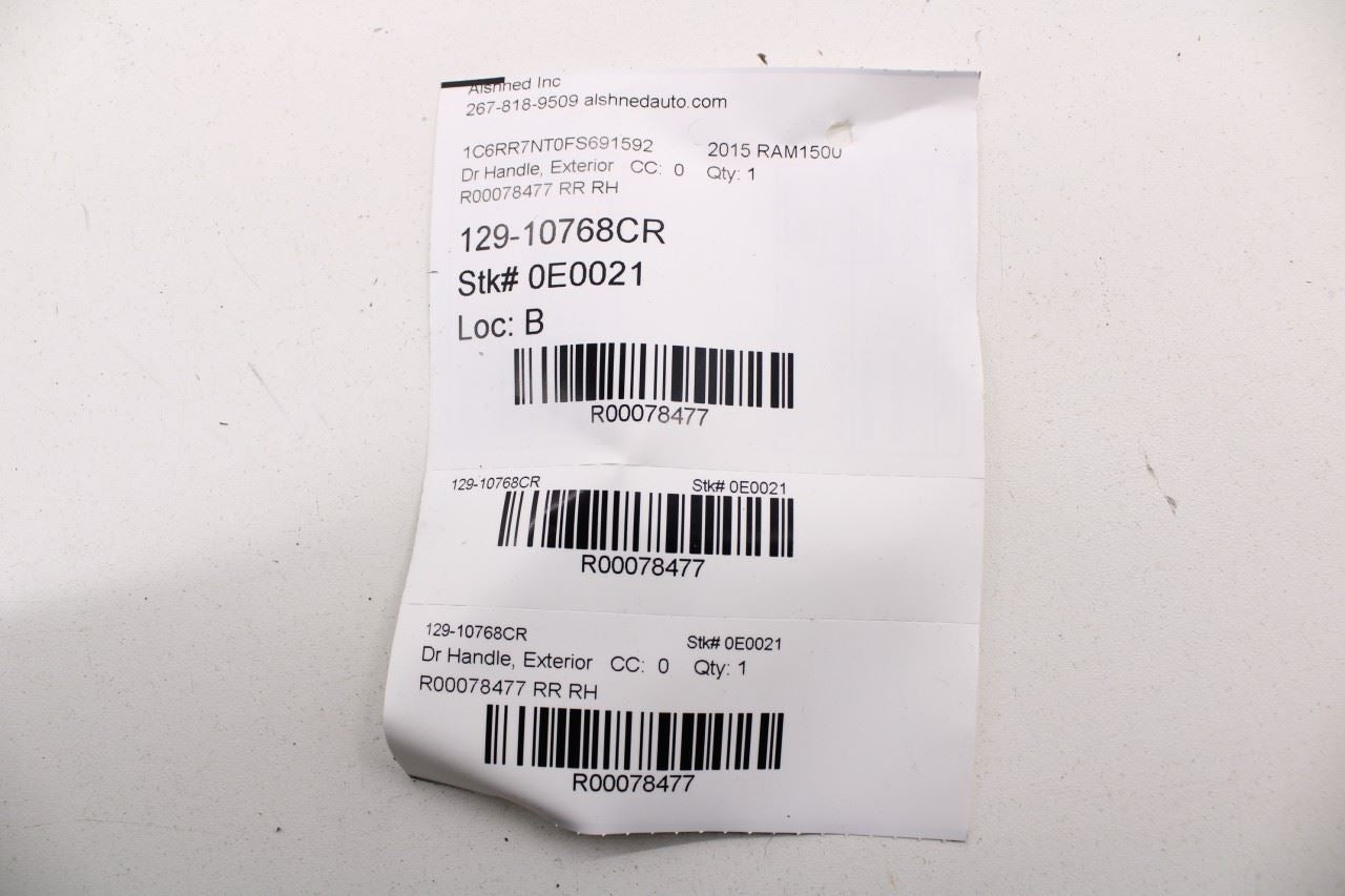 11-20 Ram 1500 Laramie Crew Cab 5.7L Rear Passenger RH Side Door Exterior Handle - Alshned Auto Parts