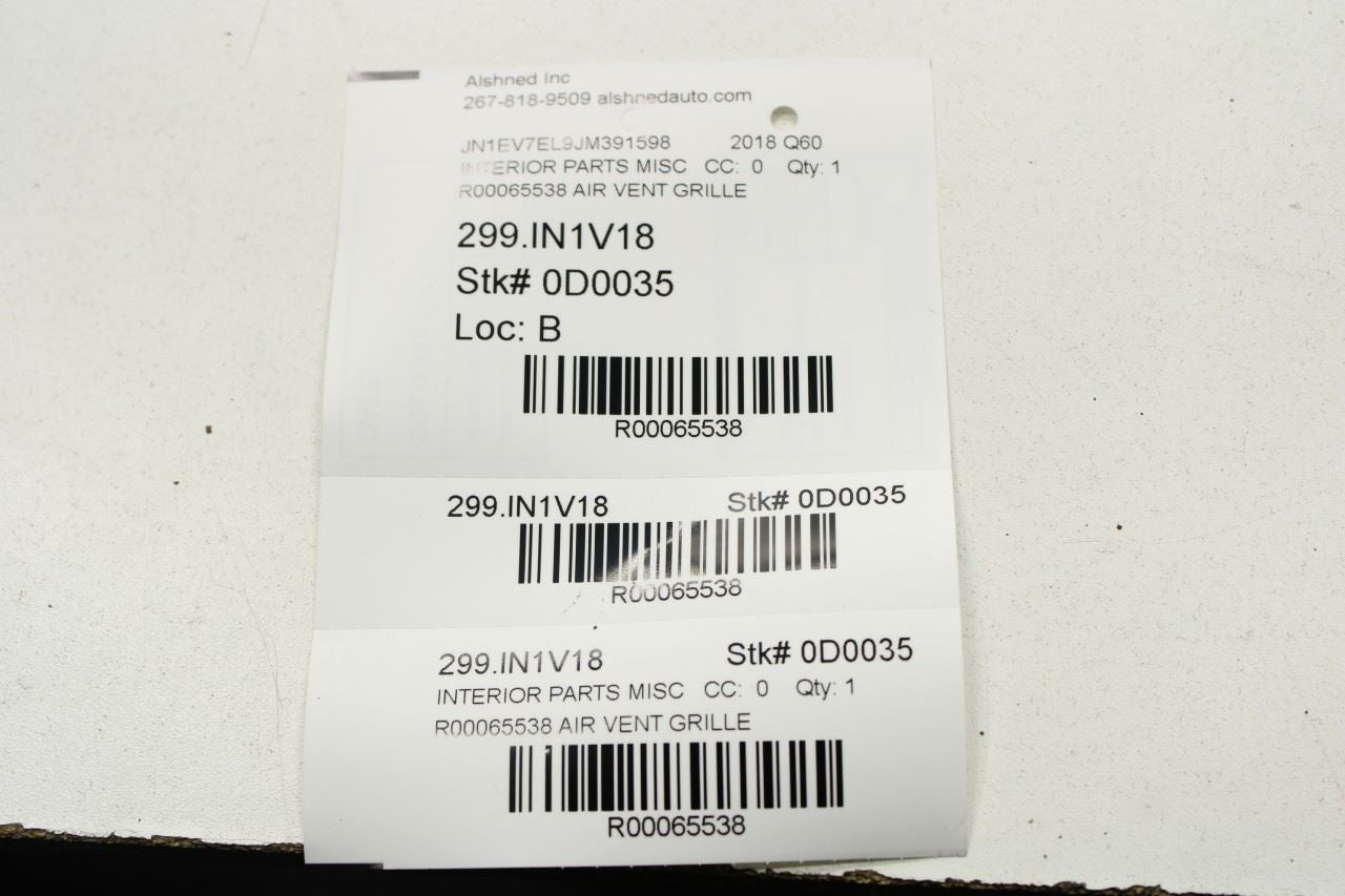 2017-19 Infiniti Q60 Luxe Front RH and LH Dash Outer Air Vent Grille 68760-4GA0A - Alshned Auto Parts