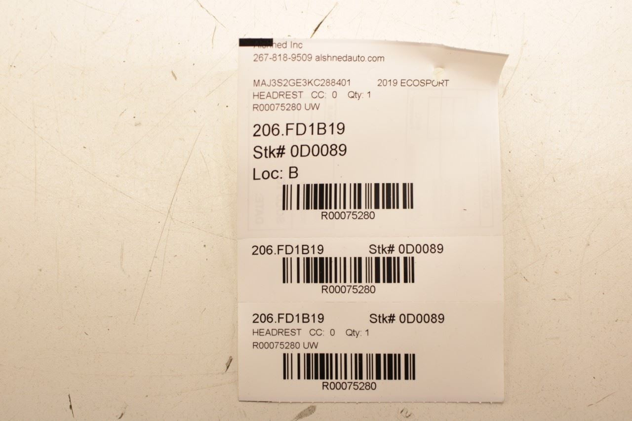 18-20 Ford EcoSport SE Rear Right Left and Center 2nd Row Seat Headrest Set of 3 - Alshned Auto Parts