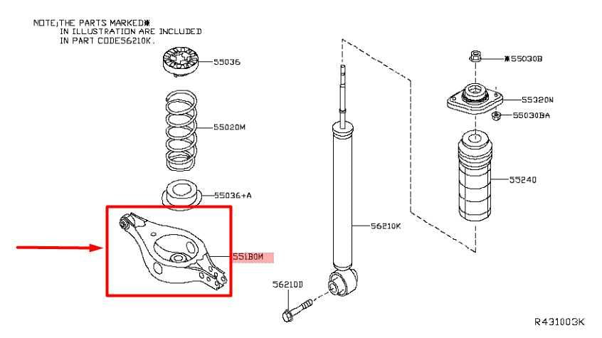 2019-2020 Infiniti QX60 RR Left Lower Spring Support Control Arm 551B0-3JA0A OEM - Alshned Auto Parts