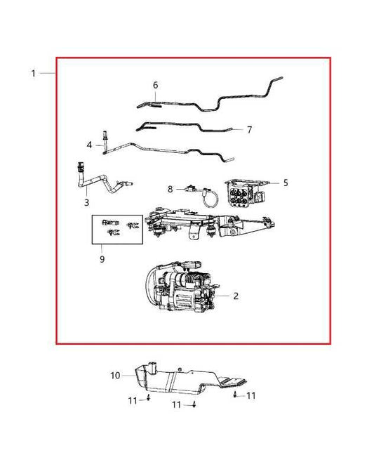 2013-15 RAM 1500 Laramie 5.7L 4x4 Air Suspension Compressor Pump Assy 4877128AF - Alshned Auto Parts