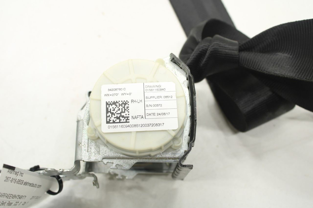 17-20 Alfa Romeo Giulia Ti Rear Passenger Right Side 2nd Row Seat Belt Retractor - Alshned Auto Parts