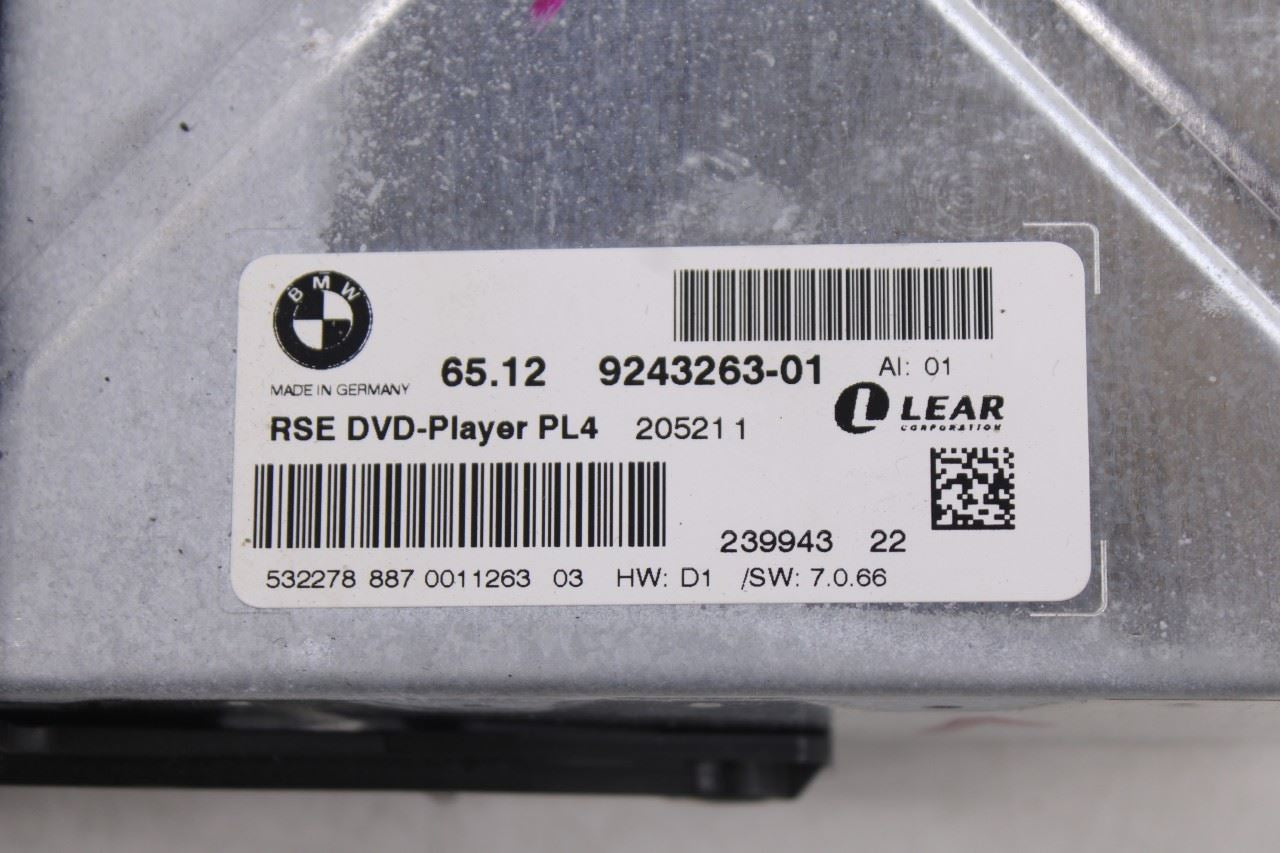 2007-2013 BMW X5 Xdrive35i Rear Entertainment System DVD Player 65129243263 OEM - Alshned Auto Parts