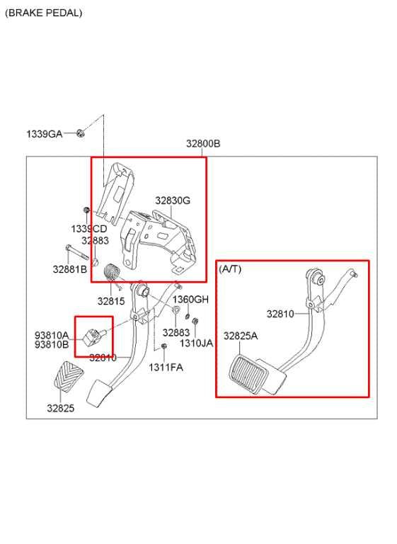 09-13 Kia Soul+ GL 2.0L Brake Pedal w/ Bracket and Stop Light Switch 32810-2K5001