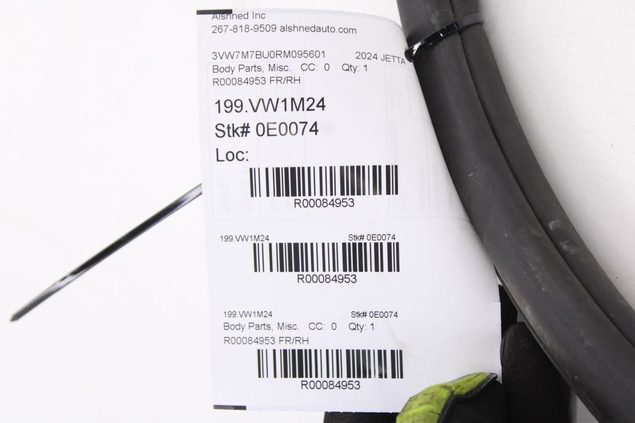 2019-26 Volkswagen Jetta SE Front Right Door Weatherstrip On Body 17A867912A9B99