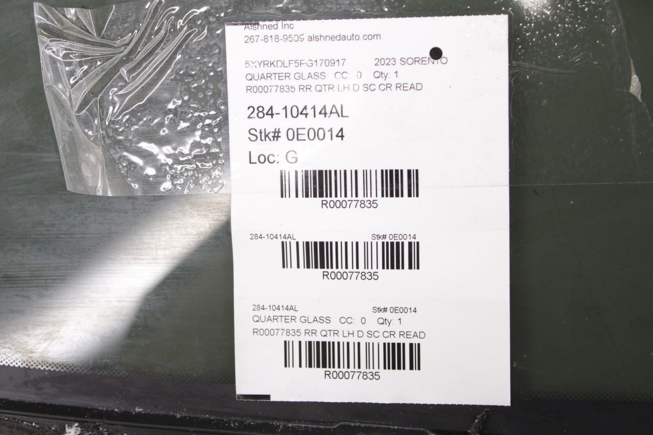 21-23 Kia Sorento X-Line SX Prestige Rear Left Side Quarter Window Glass *ReaD* - Alshned Auto Parts