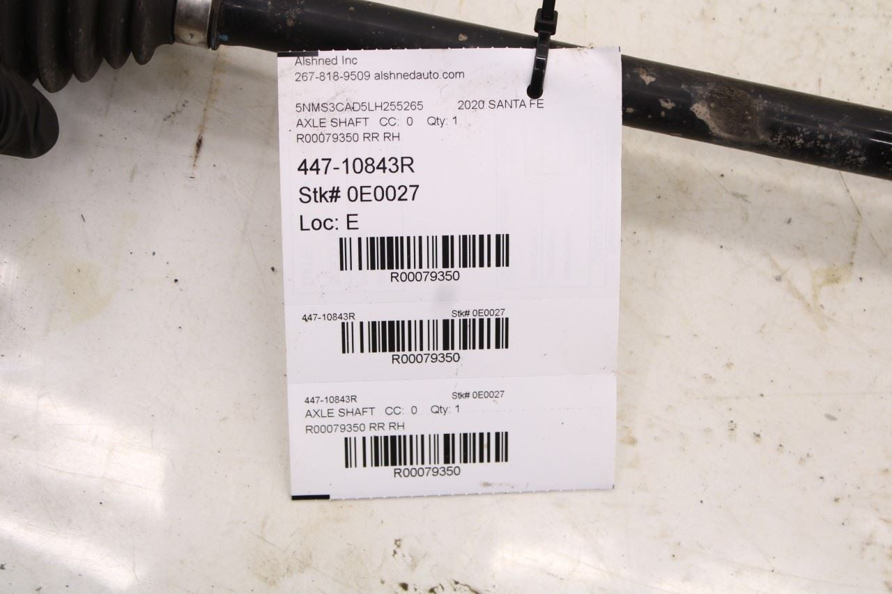 2019-2020 Hyundai Santa Fe SEL AWD Rear Right Side CV Axle Drive Half Shaft - Alshned Auto Parts