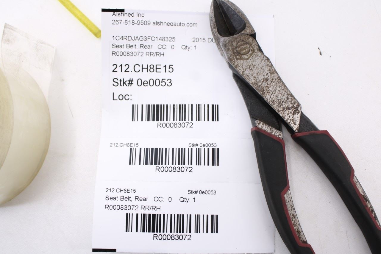 2014-18 Dodge Durango SXT Rear Right Side 2nd Row Seat Belt Retractor 5ME38DX9AA - Alshned Auto Parts