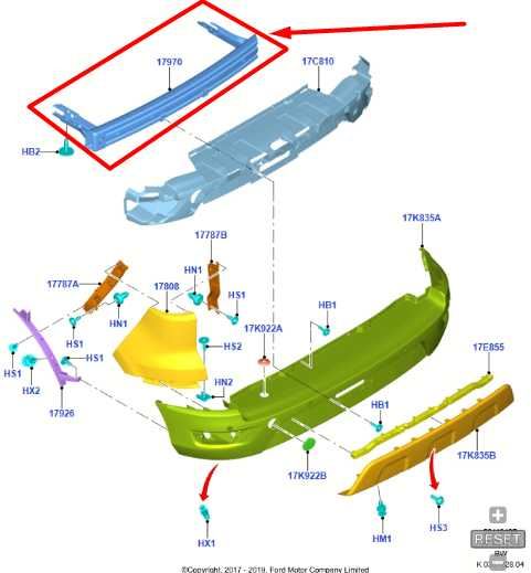 2018-2022 Ford EcoSport Rear Bumper Reinforcement Impact Bar GN1Z-17906-A OEM - Alshned Auto Parts