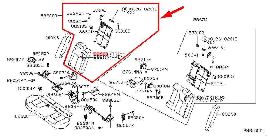2018-19 Nissan Sentra SV Rear RH Side 2nd Row Seat Back Cushion 88620-9AE8D OEM - Alshned Auto Parts