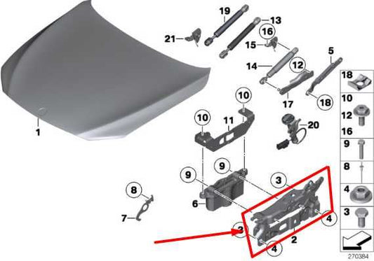 2010-2015 BMW 750i xDrive Front Left and Right Hood Bonnet Hinge 41617291701 OEM - Alshned Auto Parts