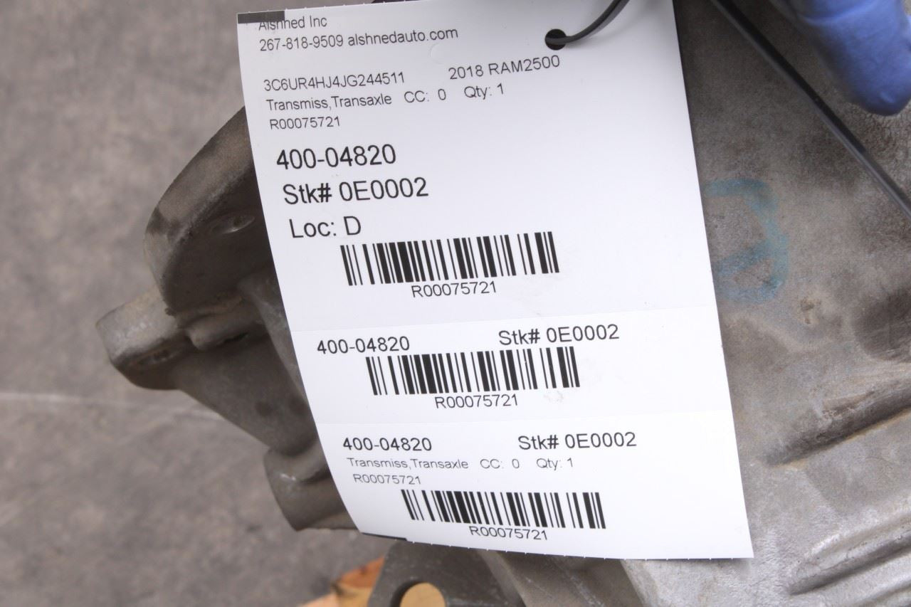 2012-18 RAM 2500 Tradesman 6.4L 4x2 Gasoline 6-Spd Auto Transmission 66RFE 199K - Alshned Auto Parts