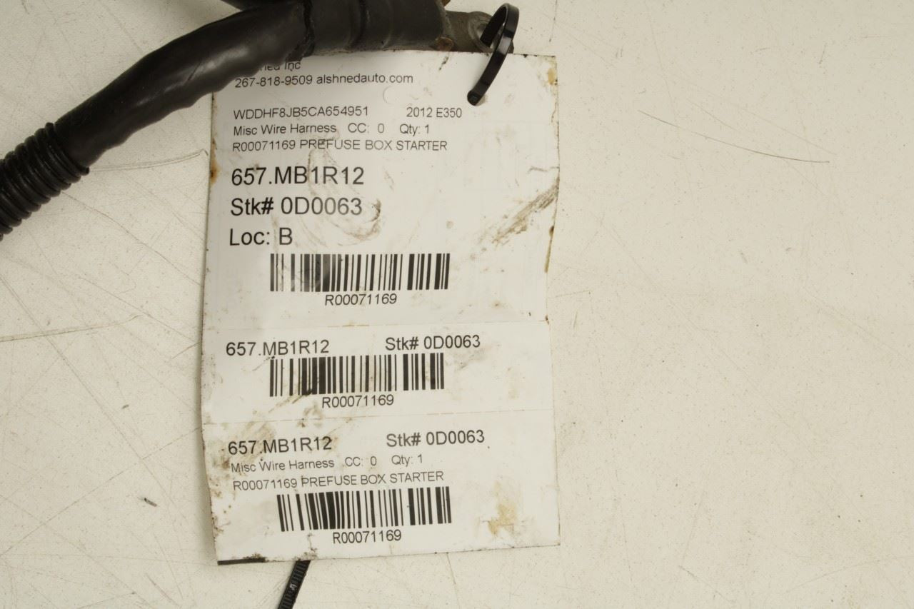 2012-2013 Mercedes-Benz E350 Starter to Alternator and Prefuse Box Wire Harness - Alshned Auto Parts