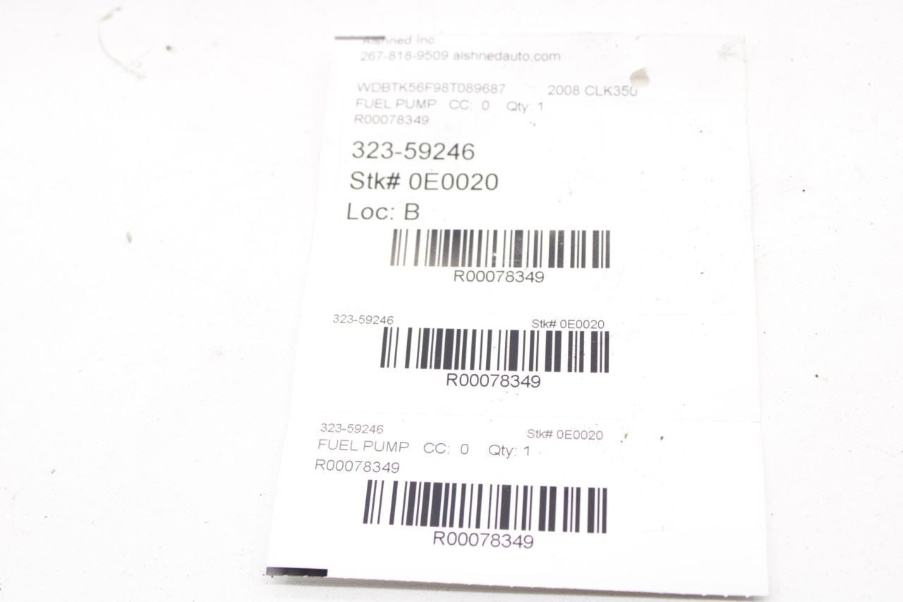 2006-2009 Mercedes-Benz CLK 350 3.5L In Tank Fuel Pump Assembly 2094700294 OEM - Alshned Auto Parts