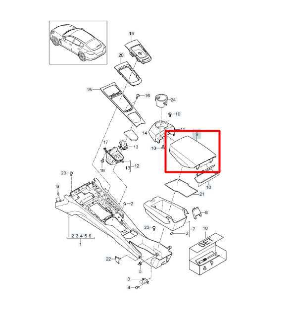 2010-2016 Porsche Panamera 4 3.6L AWD Center Console Armrest Storage Lid Cover - Alshned Auto Parts