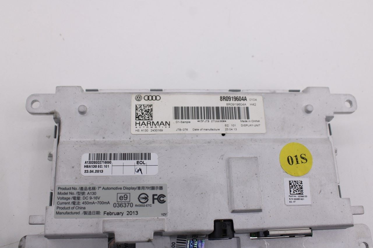 13-16 Audi S4 Premium Plus Harman Information Navigation 7.0 Display 8R0919604A8