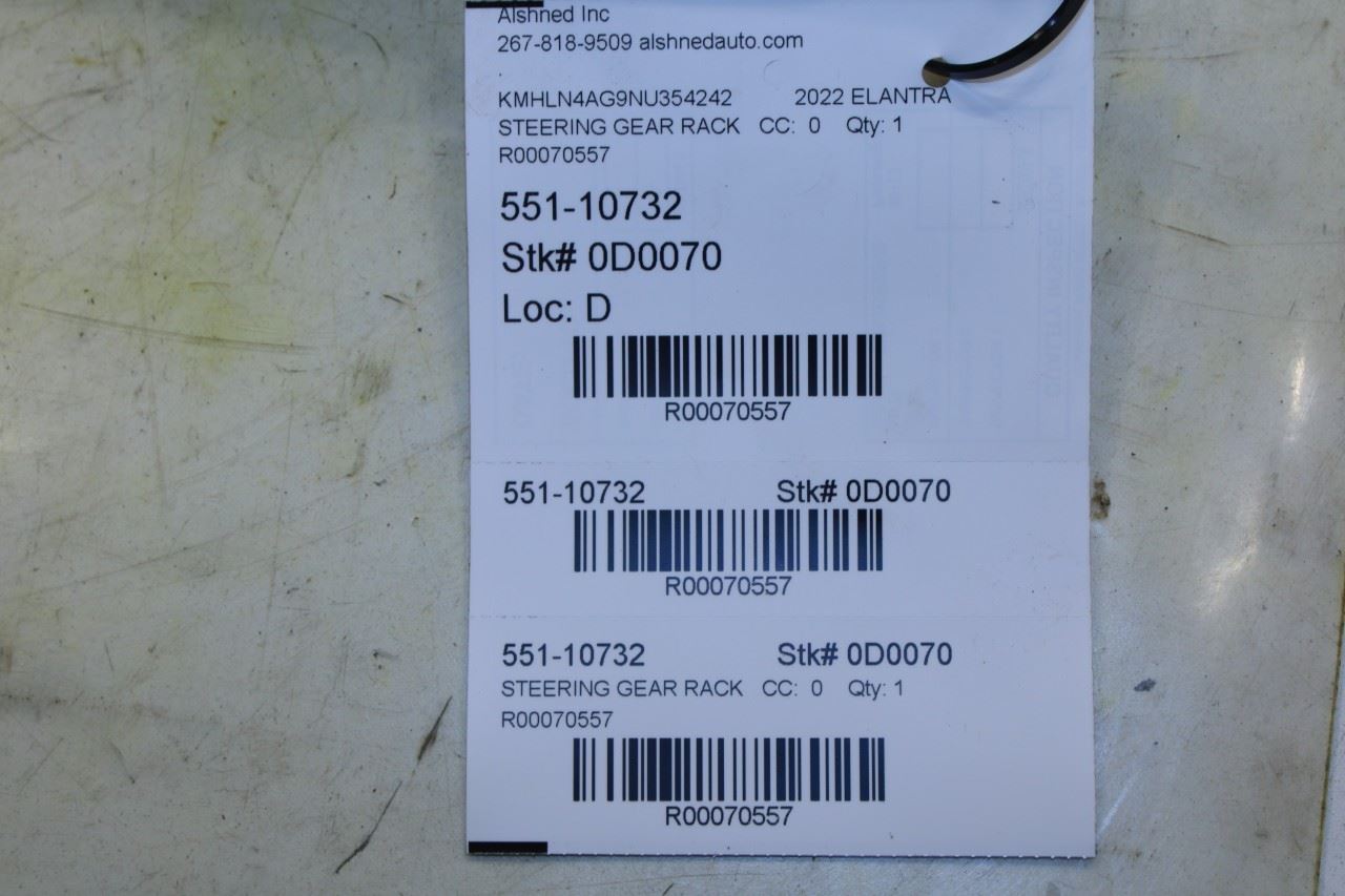 21-25 Hyundai Elantra SEL 2L Power Steering Gear Rack and Pinion 32K 56500-AA000 - Alshned Auto Parts