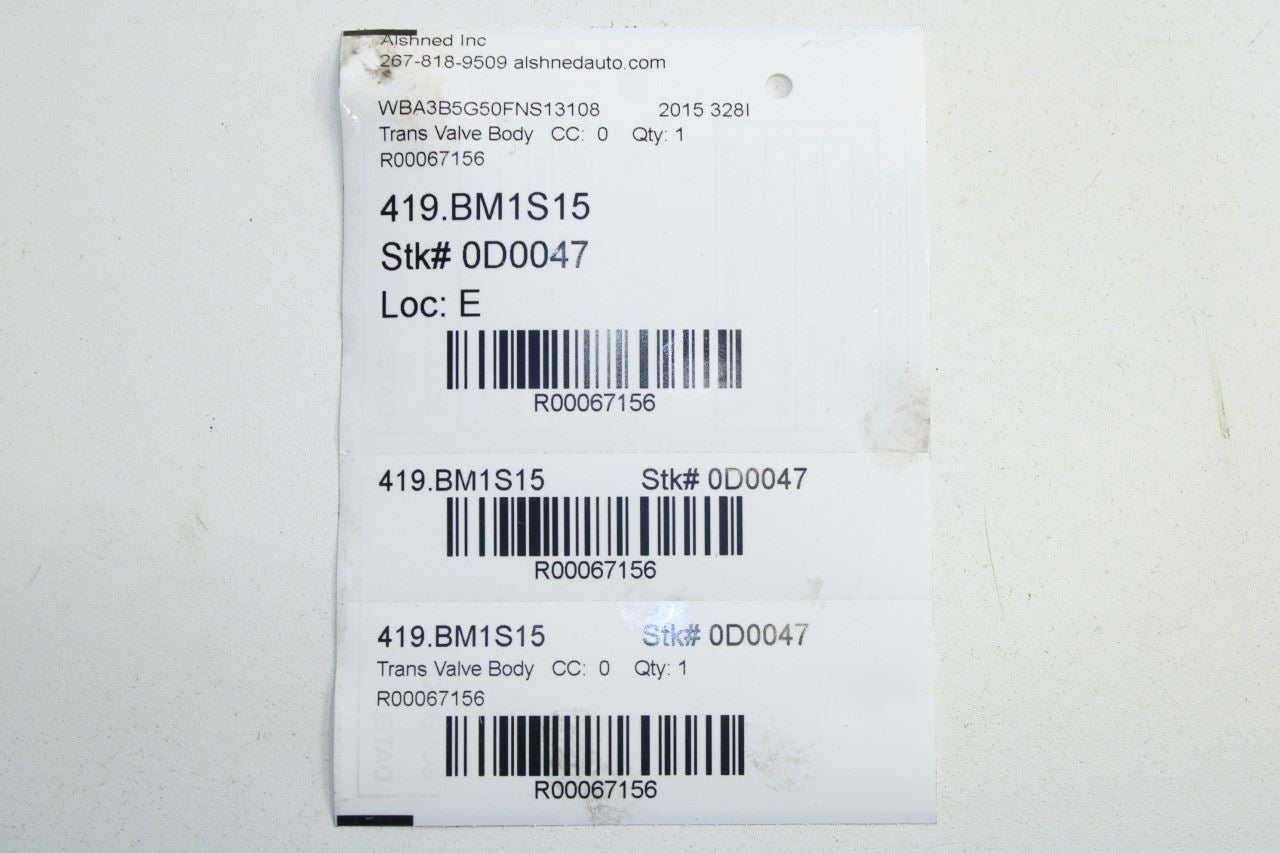 13-16 BMW 328i xDrive SULEV 2L AWD Auto Transmission Valve Body 99K 24347647840 - Alshned Auto Parts