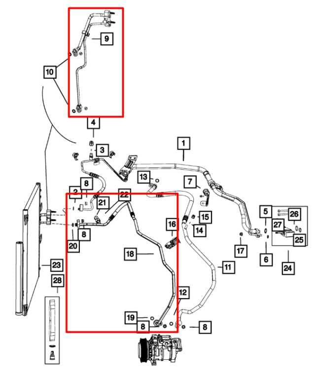 2019-24 Ram 1500 Classic Crew Cab AC Discharge w/ Condenser Jumper Line Hose Set - Alshned Auto Parts