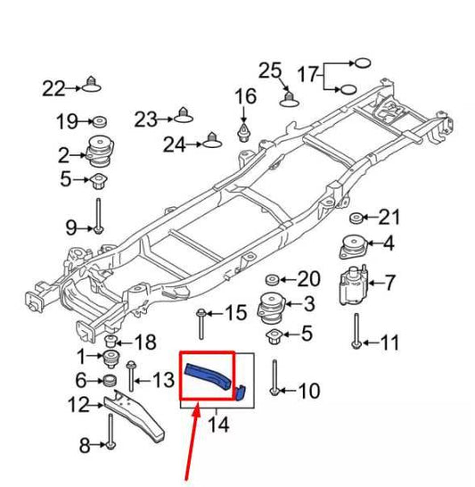 2015-2020 Ford F150 XL Super Cab Front Left Frame Body Mount Cushion Protector - Alshned Auto Parts