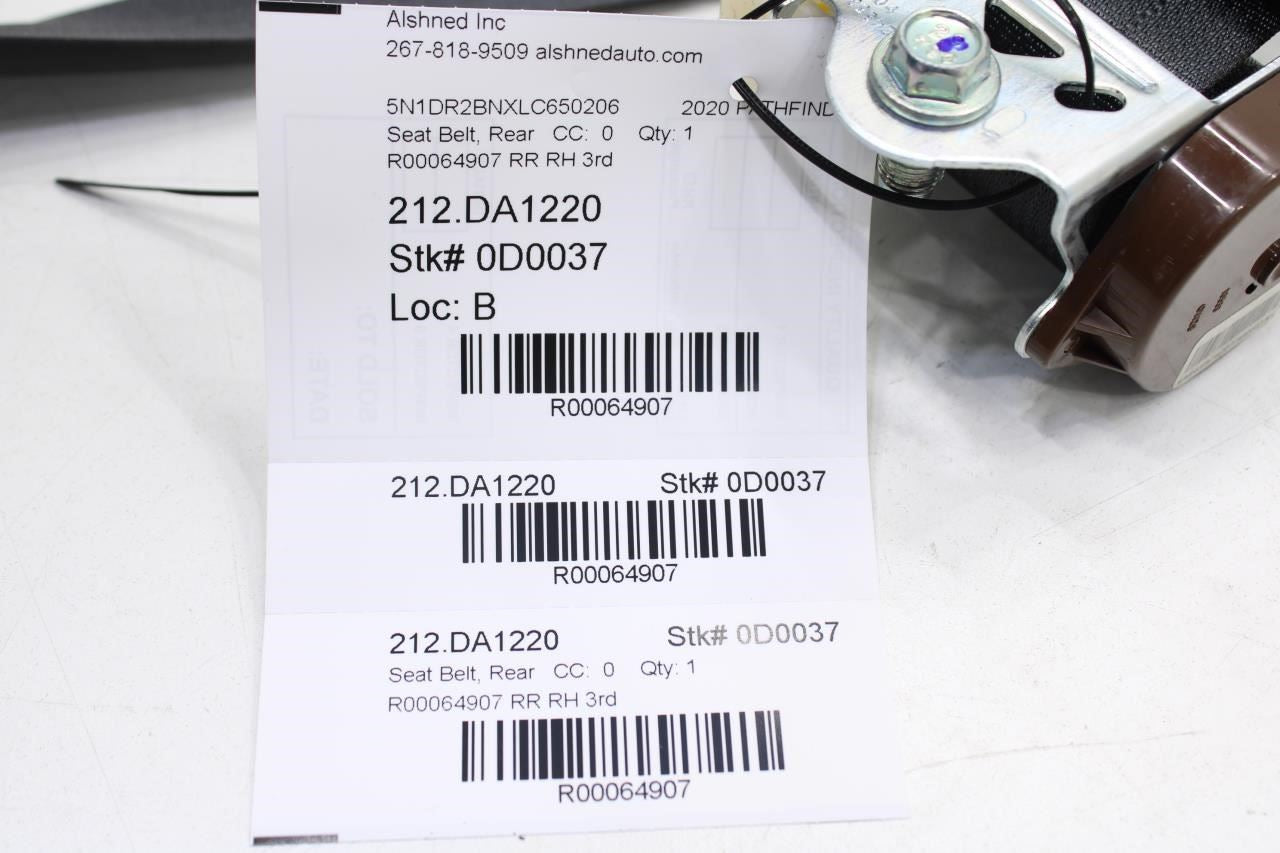 14-20 Nissan Pathfinder SV Rear RH Side 3rd Row Seat Belt Retractor 89844-9PM0B - Alshned Auto Parts