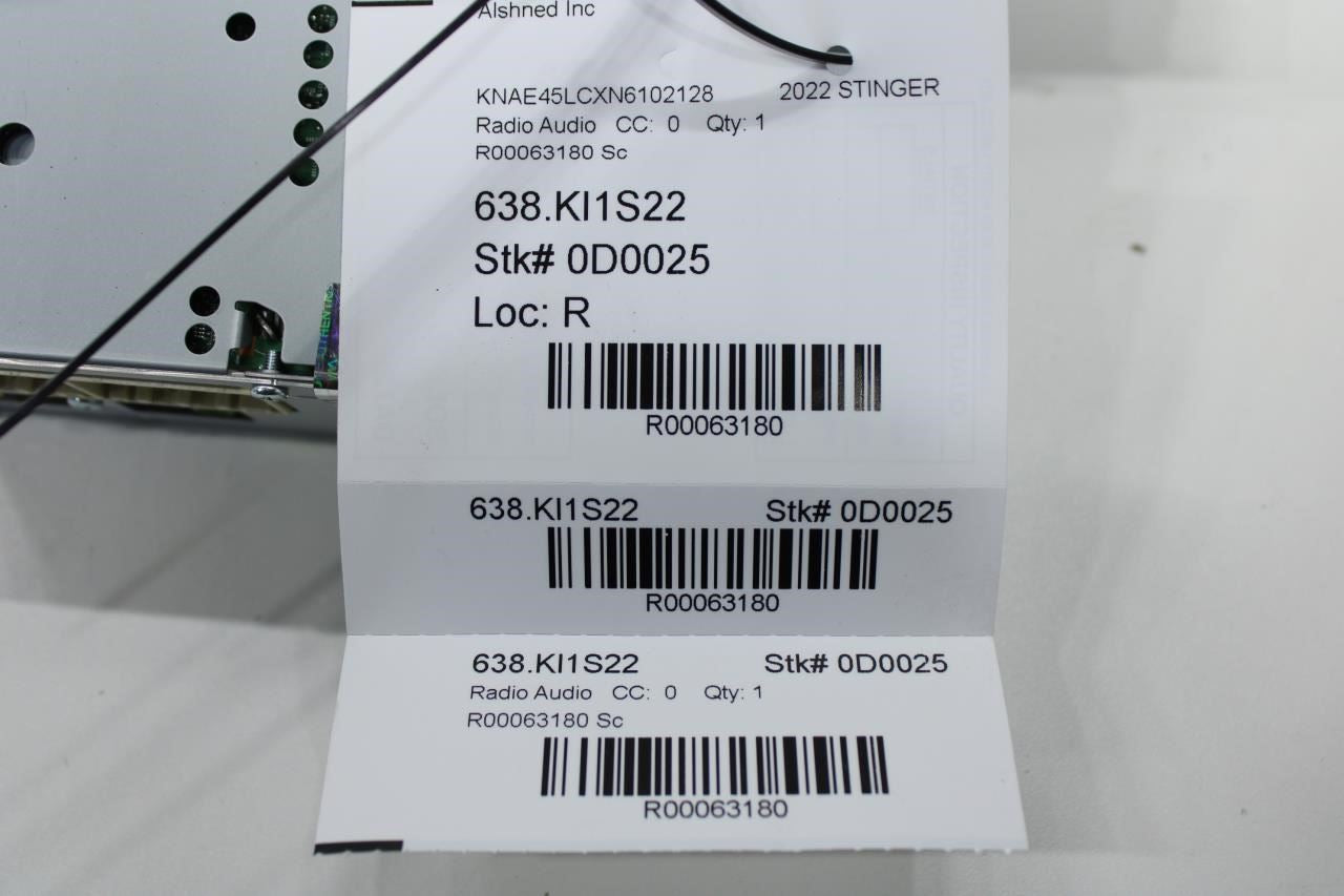 2022-2023 Kia Stinger GT1 Audio Radio Receiver w/ Control Panel 96560-J5HA0FHV - Alshned Auto Parts