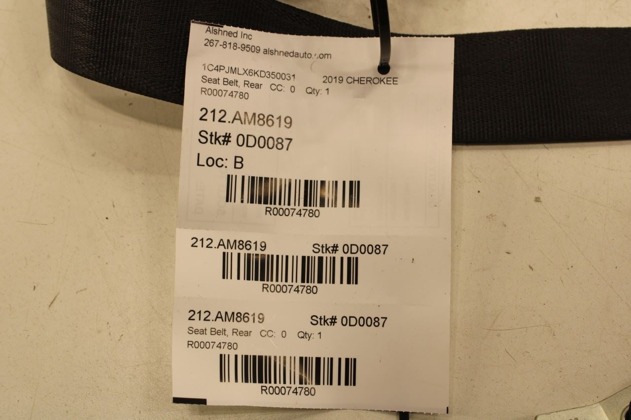 2019-23 Jeep Cherokee Latitude 3.2L Rear Right Side 2nd Row Seat Belt Retractor - Alshned Auto Parts