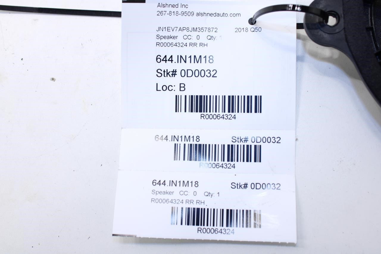 16-2024 Infiniti Q50 Luxe RWD Rear Right or Left Door Audio Speaker 28156-5MA0A - Alshned Auto Parts