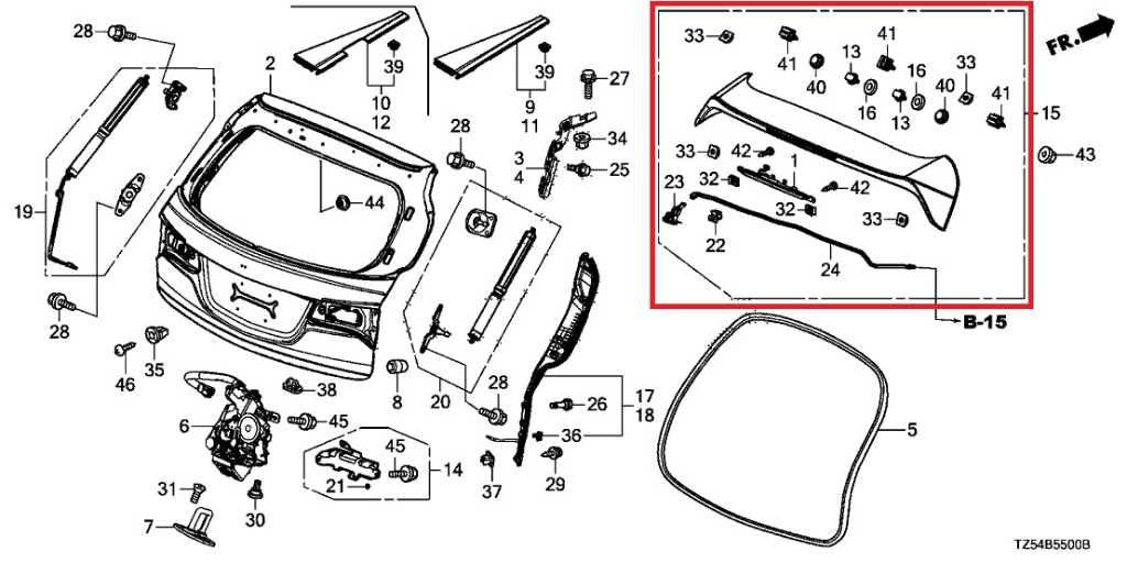 2017-2018 Acura MDX w/Tech Pkg Rear Tailgate Upper Spoiler Wing 74900-TZ5-A01ZK1