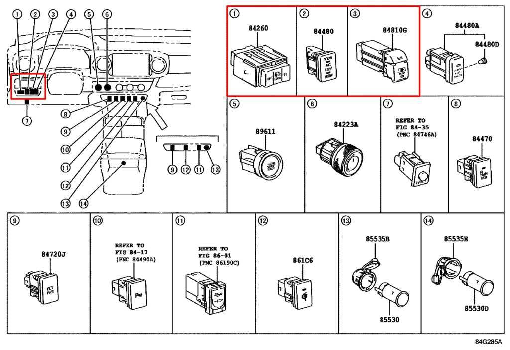 16-18 Toyota Tacoma Limited Front Driver Left Side Dashboard Multi Switch Panel - Alshned Auto Parts