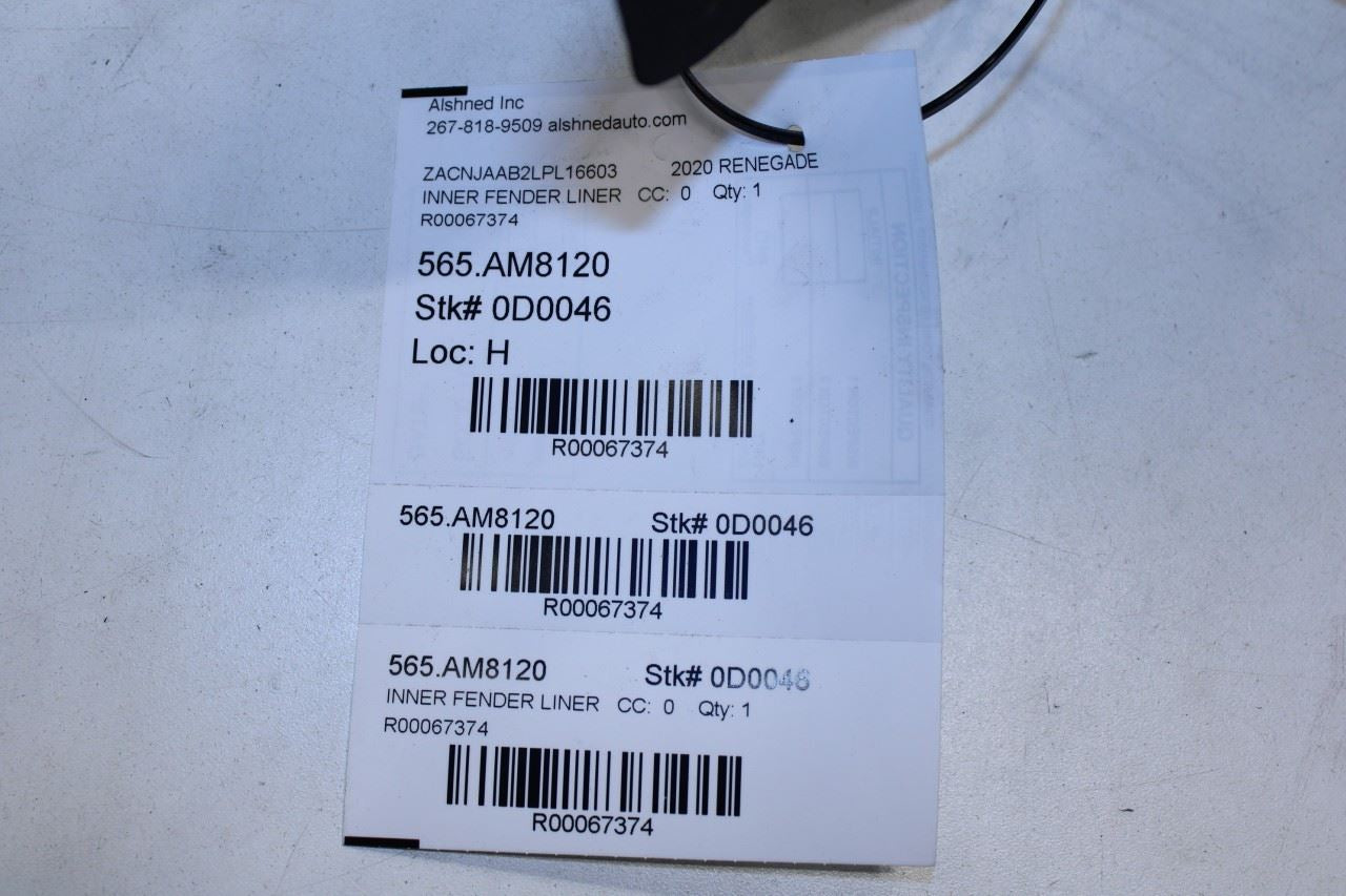 2019-23 Jeep Renegade Sport Rear Left Wheelhouse Liner Splash Shield 68448179AA - Alshned Auto Parts