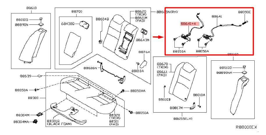 19-24 Nissan Altima SL RR RH and LH Seat Release Lock Latch Actuator 88641-6CA1A - Alshned Auto Parts