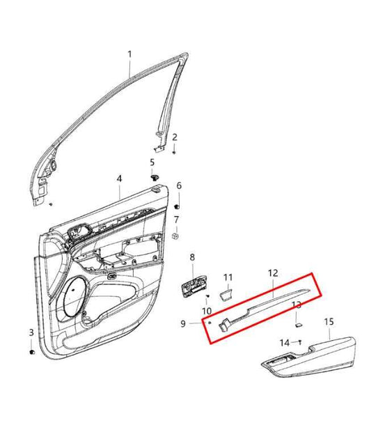 2014-21 Jeep Grand Cherokee Summit Front Rear RH LH Side Door Applique Panel Set - Alshned Auto Parts