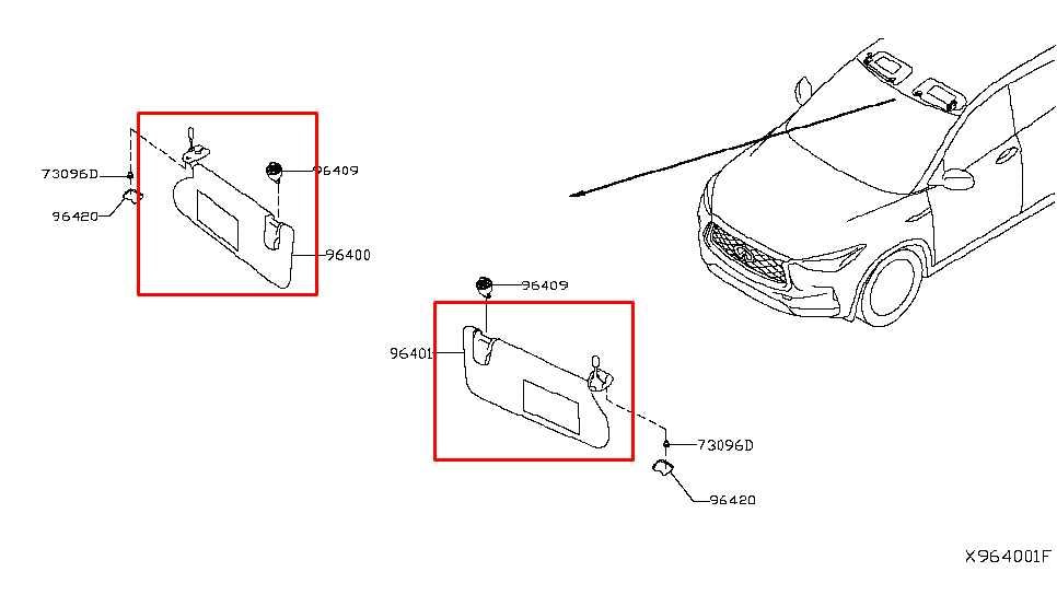 2019-25 Infiniti QX50 ESSENTIAL Front RH and LH Sun Visor w/ Illuminated Mirror - Alshned Auto Parts