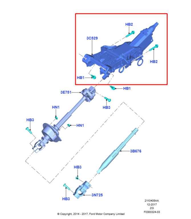2015-2023 Ford Mustang GT 5.0L RWD Steering Column Assembly FR3C-3C529-AD OEM1