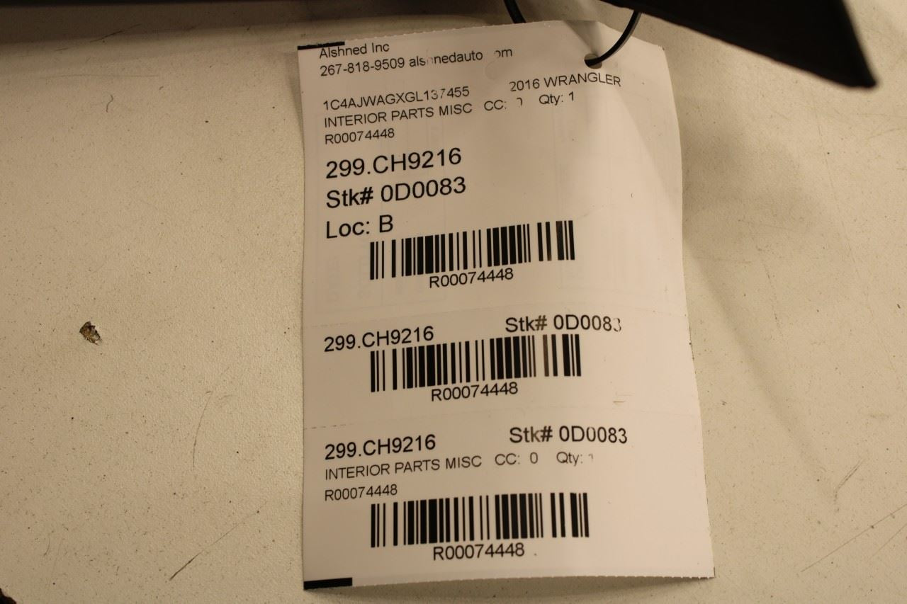 11-18 Jeep Wrangler Sport 2dr Front Right Side A-Pillar Upper Trim Molding Panel - Alshned Auto Parts