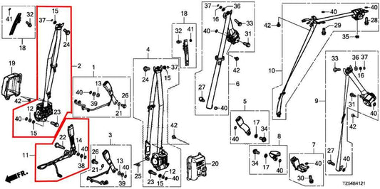 14-20 Acura MDX w/ Technology Pkg 3.5L AWD Front Right Side Seat Belt Retractor - Alshned Auto Parts