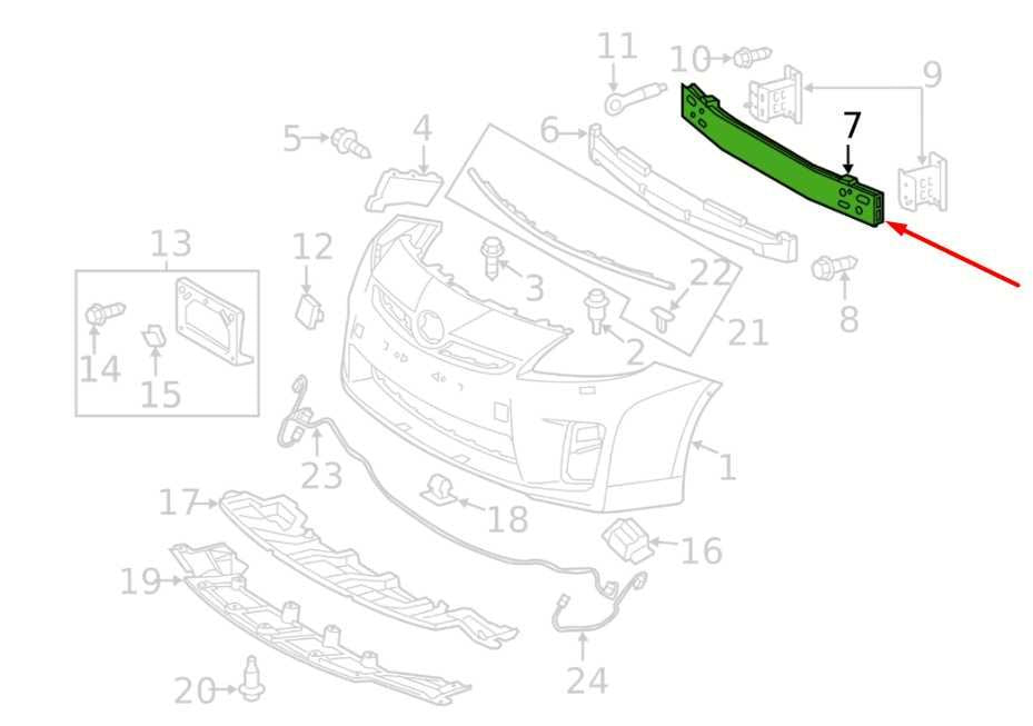 2013-2015 Toyota Prius Front Bumper Reinforcement Impact Bar 52021-47032 OEM - Alshned Auto Parts