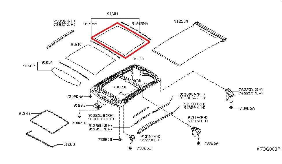 2019-2025 Infiniti QX50 Essential Roof Window Rear Sunroof Glass 91604-5NA0A OEM - Alshned Auto Parts
