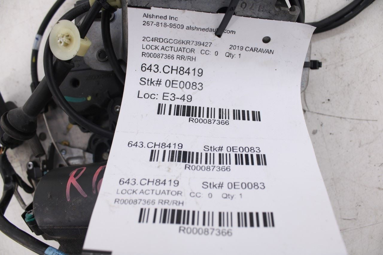 2008-20 Dodge Grand Caravan SXT Rear Right Side Sliding Door Lock Latch Actuator - Alshned Auto Parts