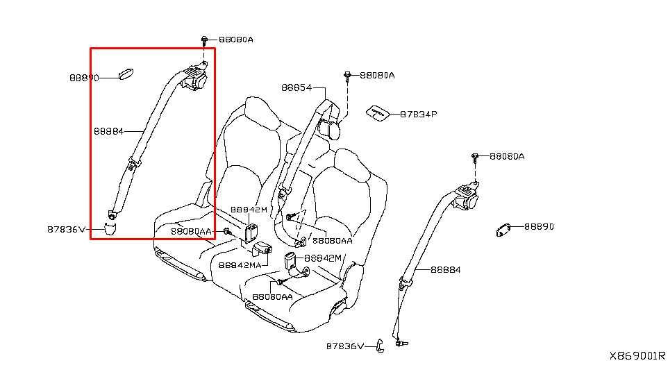2019-23 Infiniti QX50 ESSENTIAL 2.0L Rear Right Side 2nd Row Seat Belt Retractor - Alshned Auto Parts
