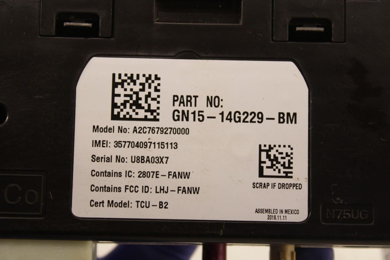 18-2019 Ford Ecosport SE Telematics Communication Control Module GN15-14G229-BM - Alshned Auto Parts