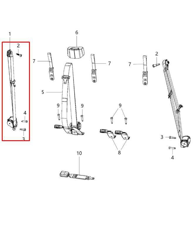2013-19 Ram 1500 Rebel 5.7L Rear Right or Left Side 2nd Row Seat Belt Retractor1